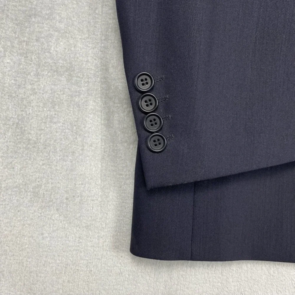 Vtg Hugo Boss Blazer Mens 42R Navy‎ Virgin Wool Made in USA Minimalist Luxury
